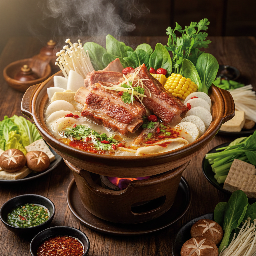 Cured Pork Rib Hotpot