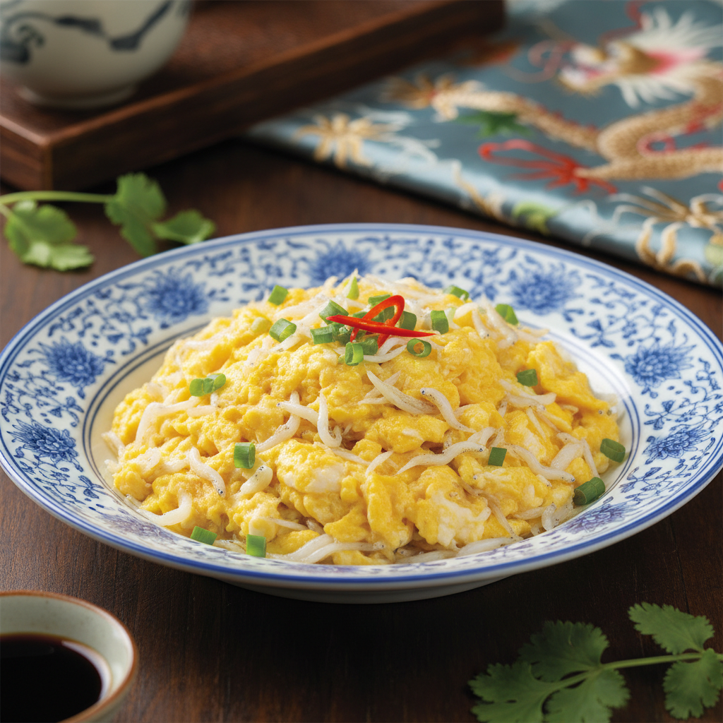 Stir-fried Eggs with Taihu Whitebait